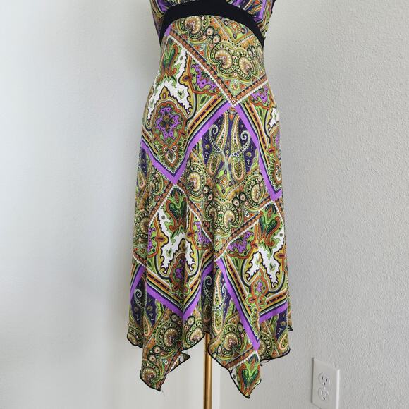 Vintage Y2K Dressbarn Purple Orange Fairy Dress Asymmetrical Midi Dress M - Picture 3 of 11